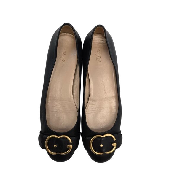 Gucci Leather Buckle Accent Ballerina Flats Size IT 38.5/US 8.5 - Picture 5 of 12